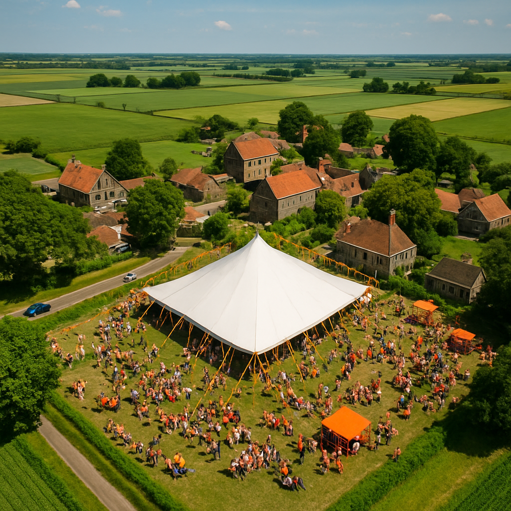 Luchtfoto feestterrein Wilsum